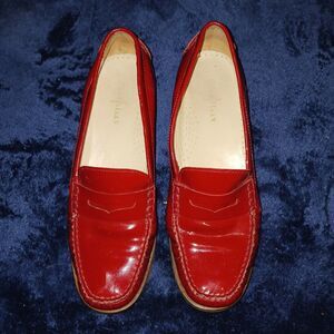 COPY - Cole Haan Loafers Womens Size 7.5 Red Patent Leather Penny Loafer Flats